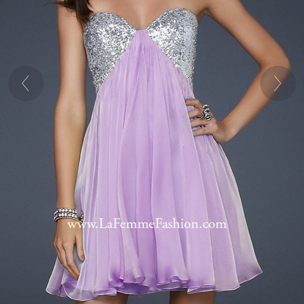 Strapless Short La Femme Homecoming Dress